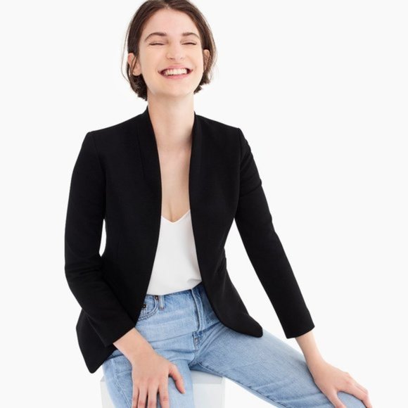 NWT J. Crew Womens Black Going-Out Blazer in Stretch Twill NEW - Picture 2 of 6
